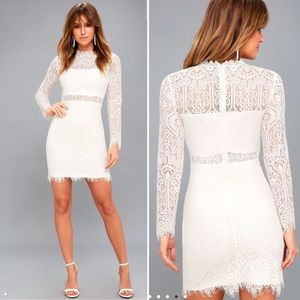 Lulus Appetite for Seduction White Lace Dress S